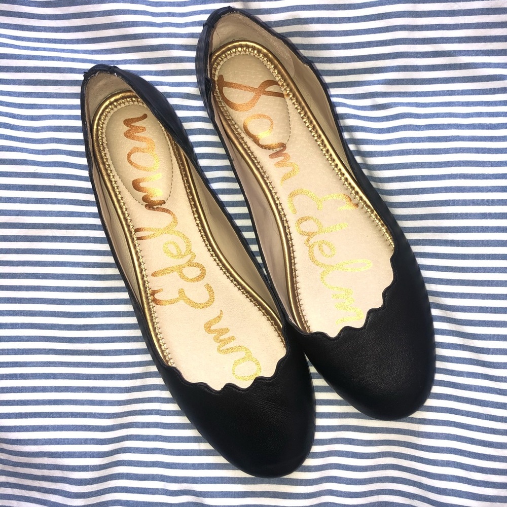Sam Edelman Finnegan Scalloped Leather Flats 8.5